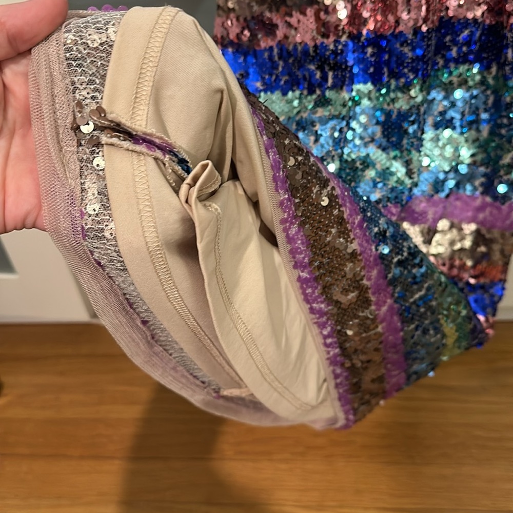 Aidan Aidan Mattox sequin cocktail party dress blue purple gold - Picture 7 of 10